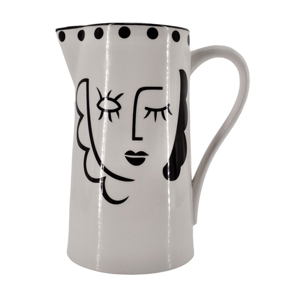 Pablo Picasso Ladies Face White & Black Ceramic Table Pitcher Mint Condition 9" - Picture 2 of 15